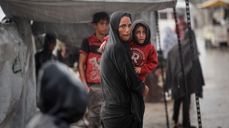 Heavy rain floods Palestinian refugee camp in Gaza