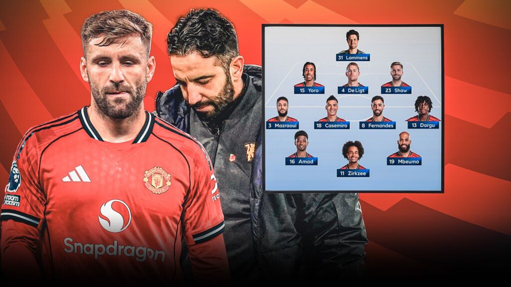 Luke Shaw was criticized by Gary Neville for being ‘wobbly’ during Manchester United’s loss to Everton, but was it because of Ruben Amorim’s inflexibility? |Soccer News