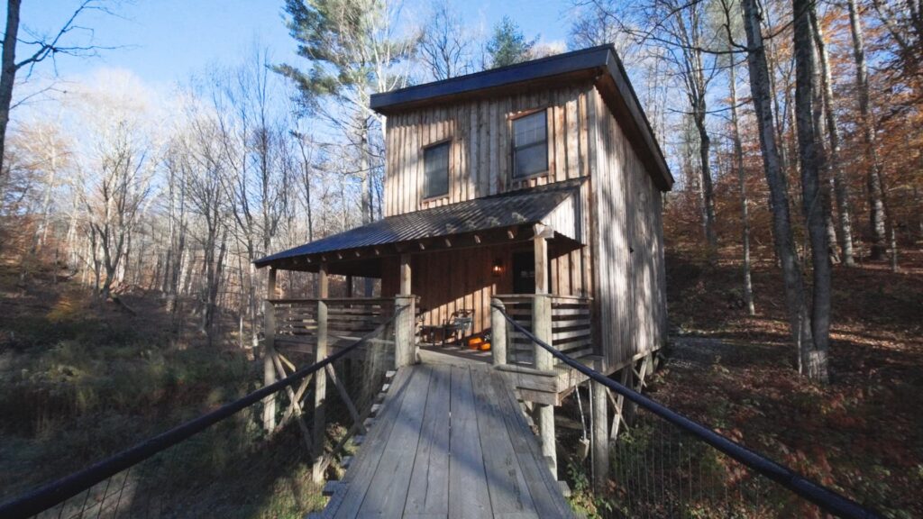 This treehouse in the woods can be rented for up to $700 per night