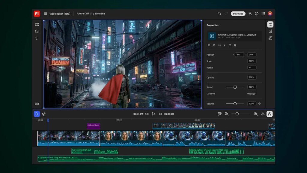 Adobe Firefly supports prompt-based video editing and adds more third-party models