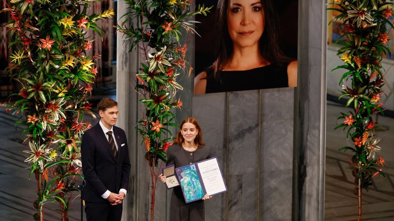 Daughter of Venezuelan Machado receives Nobel Peace Prize on his behalf