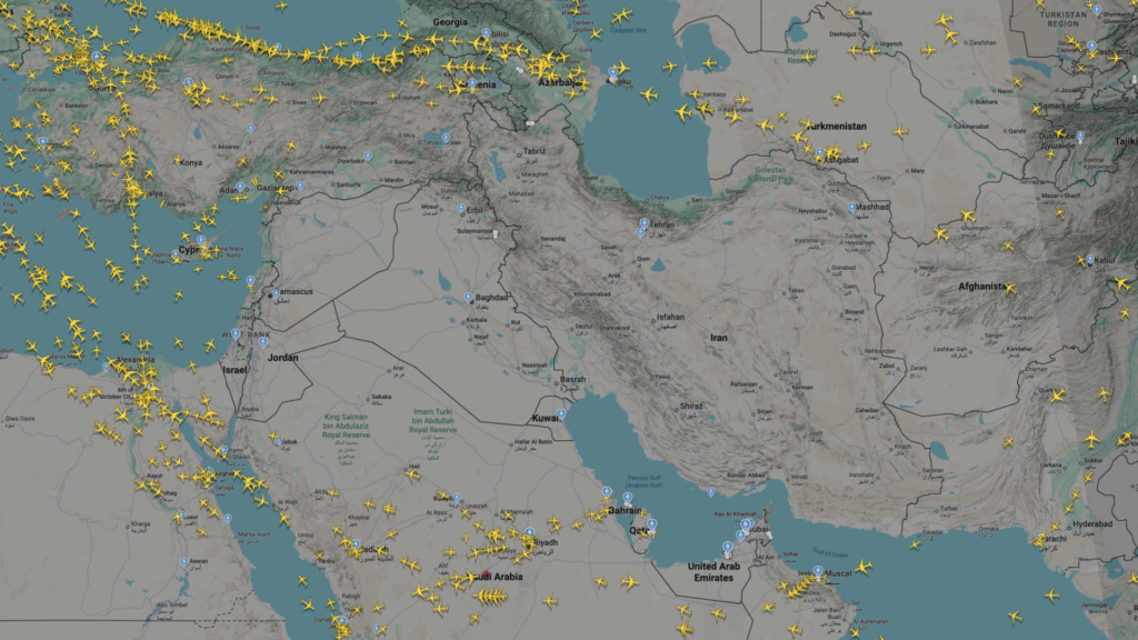 Hundreds of Middle East flights suspended due to airspace closure after Iran attack
