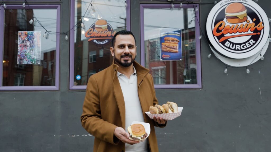 A 44-year-old man quit his engineering job and started a halal burger restaurant.