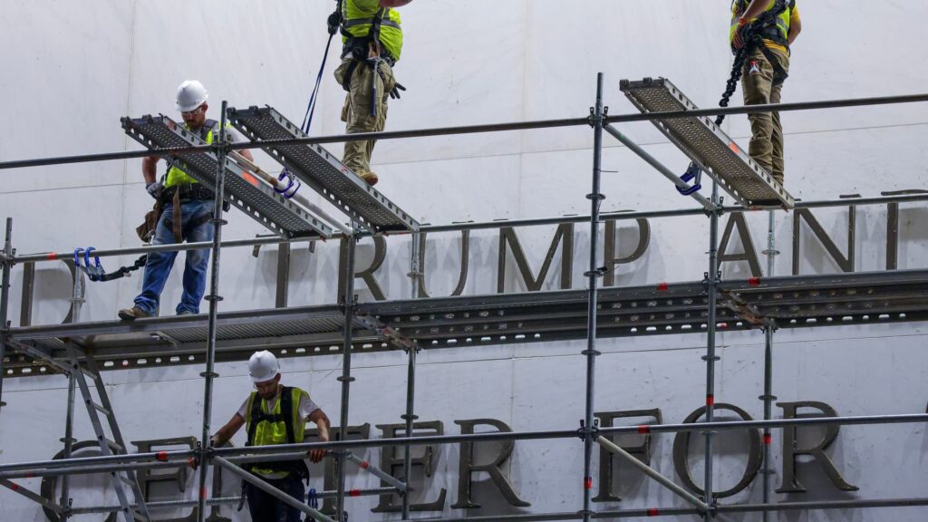 Workers begin removing Donald Trump’s name from Kennedy Center