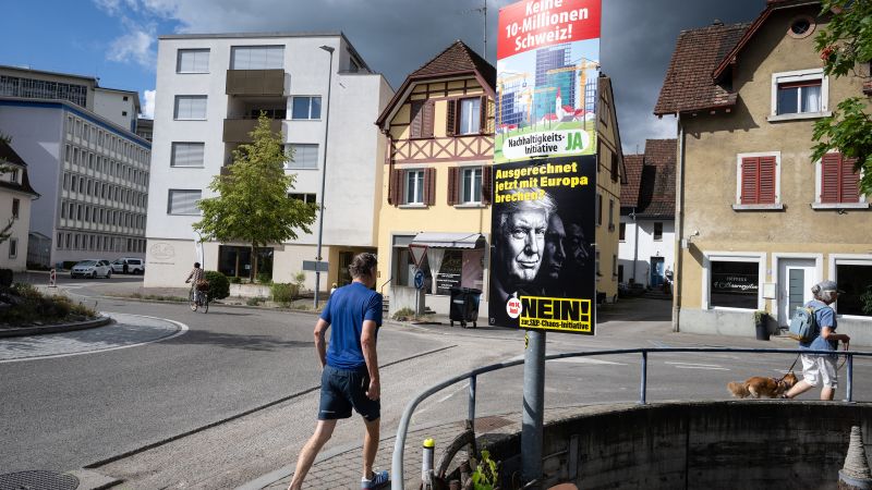 Swiss voters poised to reject 10 million population cap in referendum, forecast shows