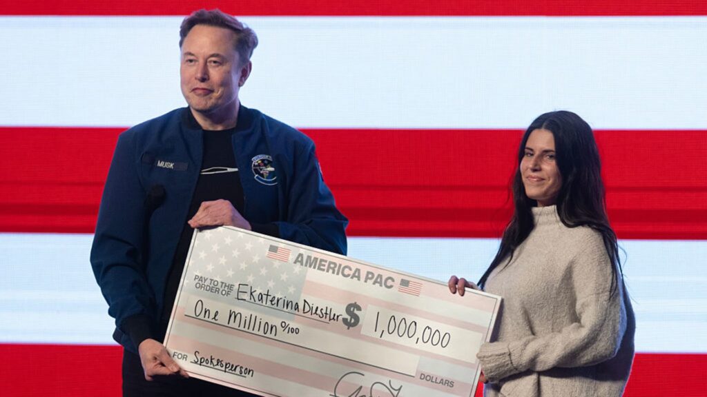 Elon Musk likely broke the law by giving voters $1 million, the Wisconsin state legislature says.