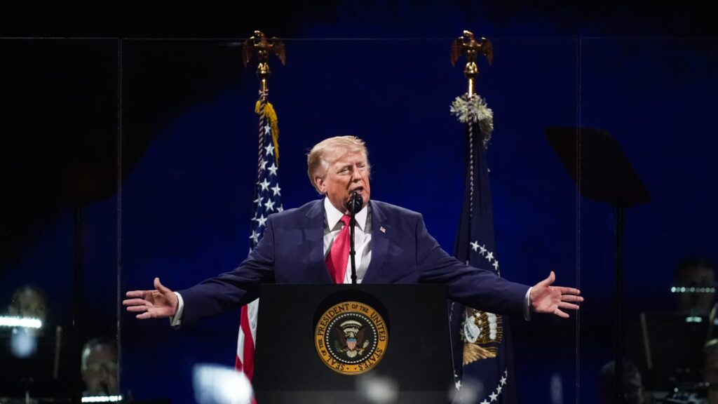 President Trump delivers campaign-style speech on National Mall on July 4th