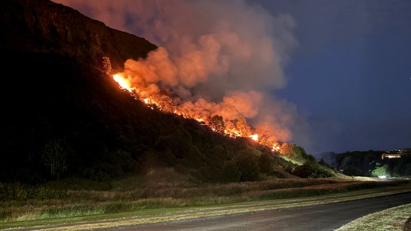 Firefighters battle fire at Arthur’s Seat in central Edinburgh