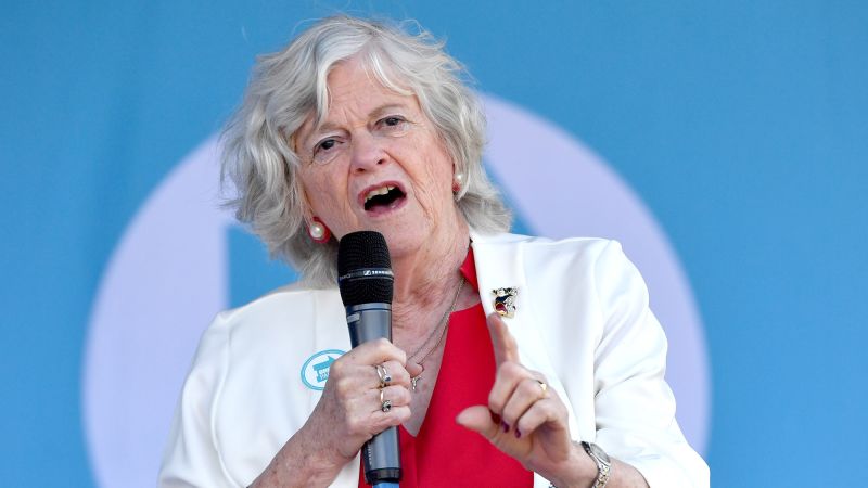 British politician Anne Widecombe was hit 21 times with a hammer.