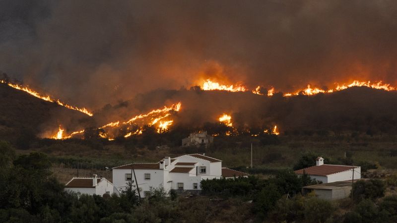 Heat and fires cause overlapping problems across much of southern Europe
