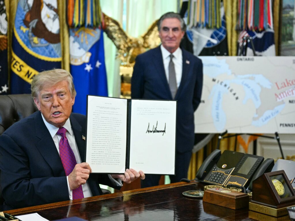 US President Trump signs order to rename Lake Ontario ‘Lake America’ Donald Trump News