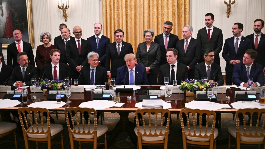 Trump touts benefits of AI self-regulation and data centers at technology luncheon