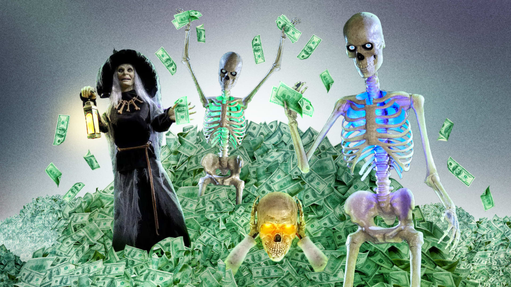 Why are giant Halloween skeletons everywhere?