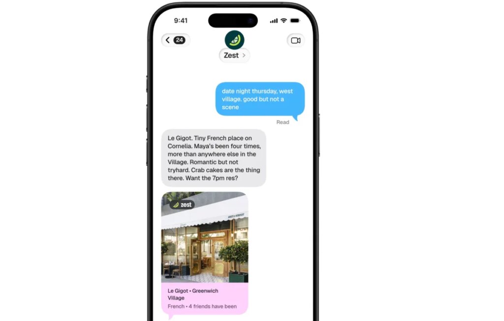 Zest’s new AI agent finds restaurants and makes reservations via text